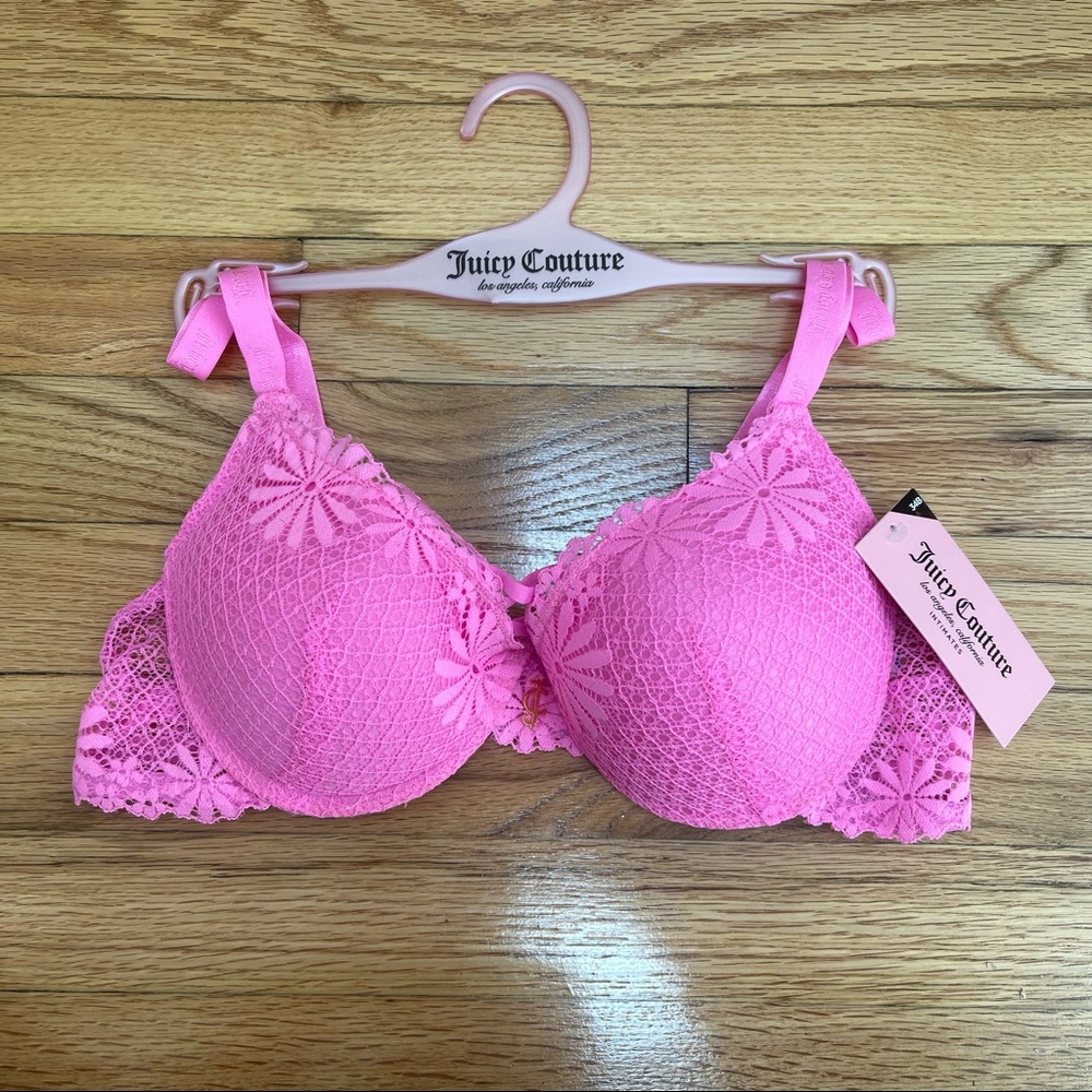 Juicy Couture Bra 38C, Push Up Bra, Lace Bra with Underwire NWT